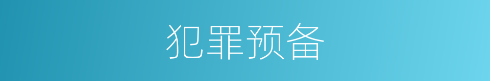 犯罪预备的意思