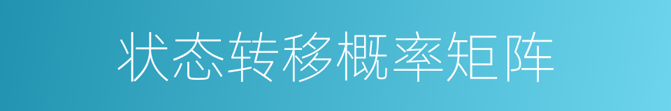 状态转移概率矩阵的同义词