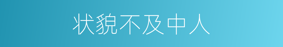 状貌不及中人的同义词
