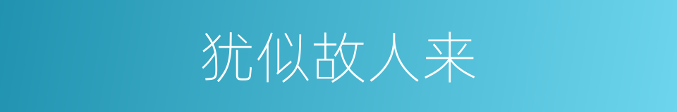 犹似故人来的同义词