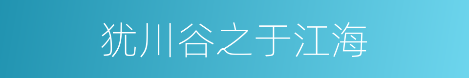 犹川谷之于江海的同义词