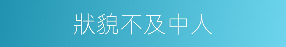 狀貌不及中人的同義詞