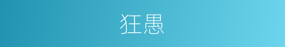 狂愚的意思