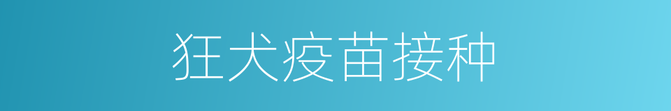 狂犬疫苗接种的同义词