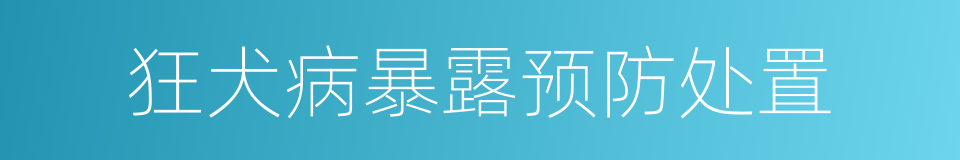 狂犬病暴露预防处置的同义词