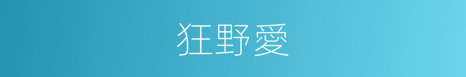 狂野愛的同義詞