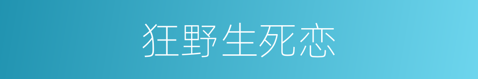 狂野生死恋的同义词