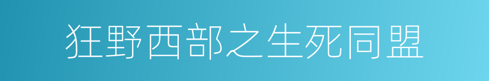 狂野西部之生死同盟的同义词