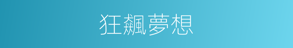 狂飆夢想的同義詞