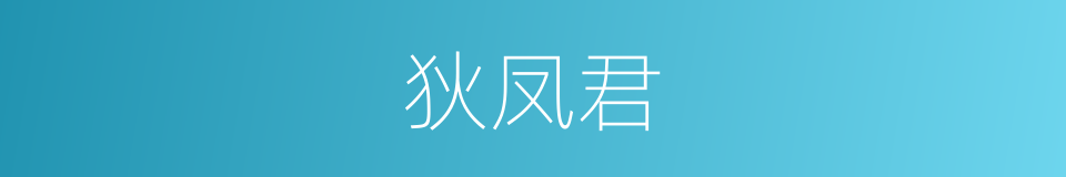 狄凤君的同义词
