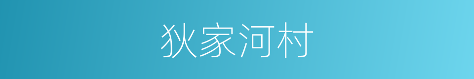 狄家河村的同义词