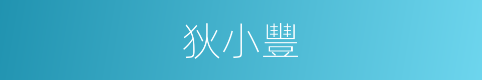 狄小豐的同義詞