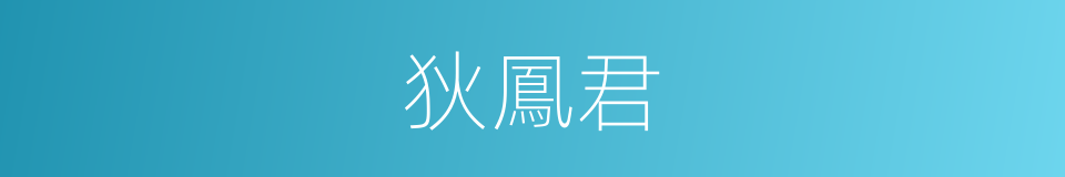 狄鳳君的同義詞