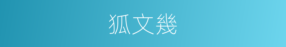 狐文幾的同義詞