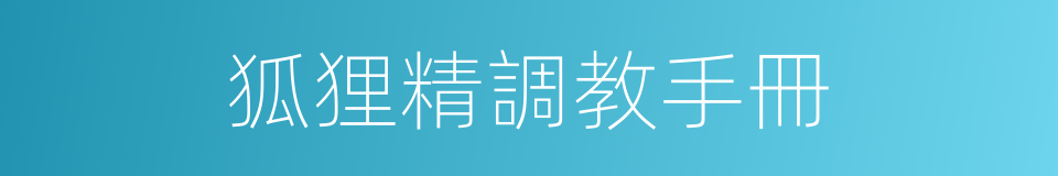 狐狸精調教手冊的同義詞