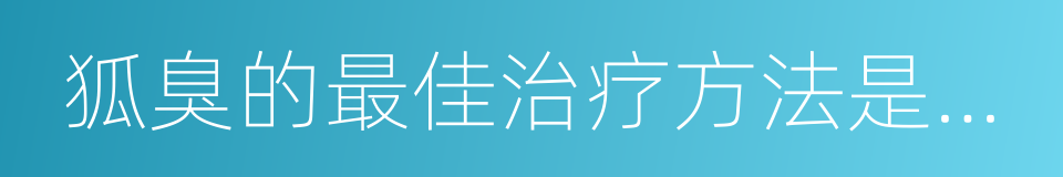 狐臭的最佳治疗方法是什么的同义词