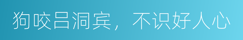 狗咬吕洞宾，不识好人心的同义词