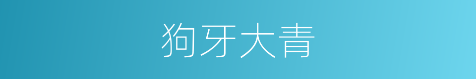 狗牙大青的同义词