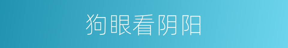 狗眼看阴阳的同义词