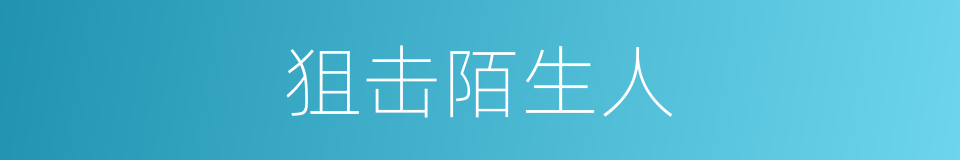 狙击陌生人的同义词