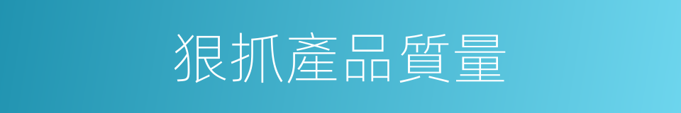 狠抓產品質量的同義詞