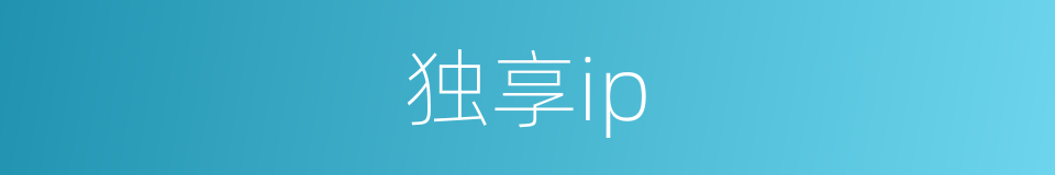独享ip的同义词
