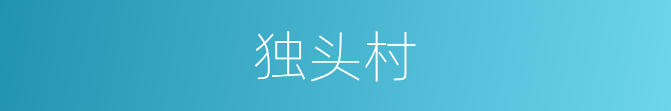 独头村的同义词