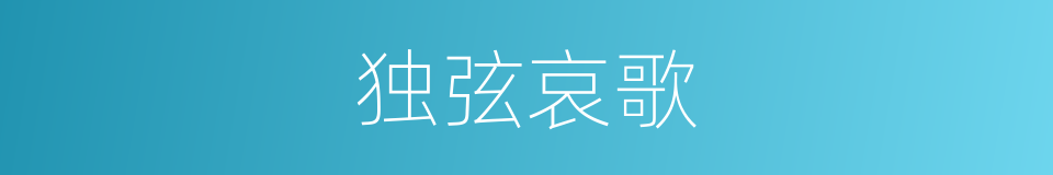独弦哀歌的意思