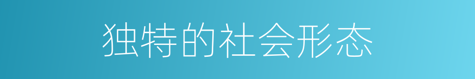 独特的社会形态的同义词