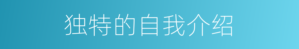 独特的自我介绍的同义词