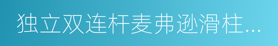 独立双连杆麦弗逊滑柱式带横向稳定杆的同义词