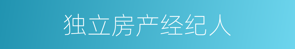 独立房产经纪人的同义词