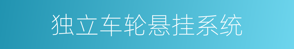 独立车轮悬挂系统的同义词