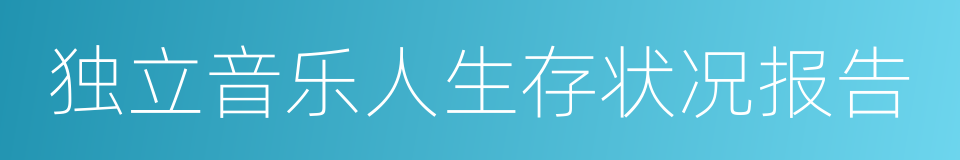 独立音乐人生存状况报告的同义词