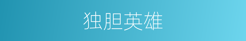 独胆英雄的意思