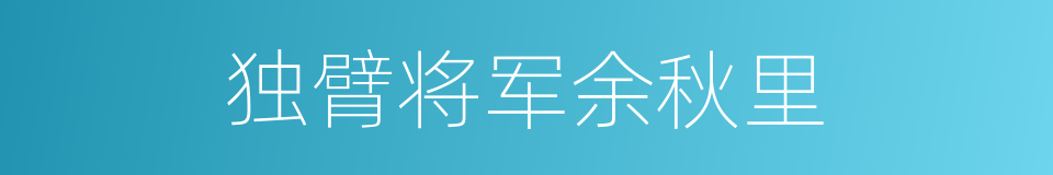 独臂将军余秋里的同义词