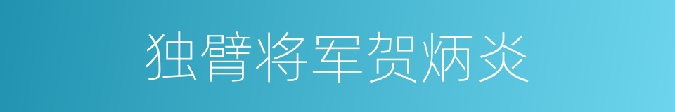 独臂将军贺炳炎的同义词