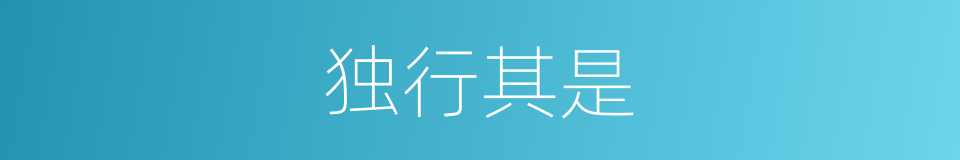 独行其是的意思