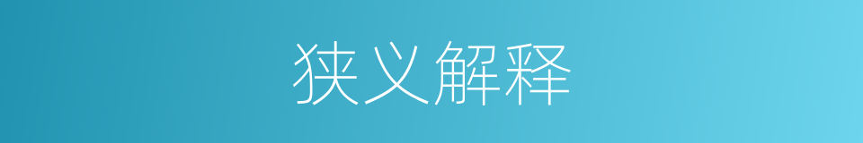 狭义解释的同义词
