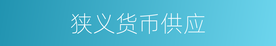 狭义货币供应的同义词