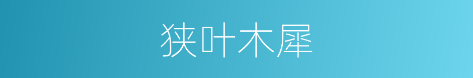 狭叶木犀的同义词