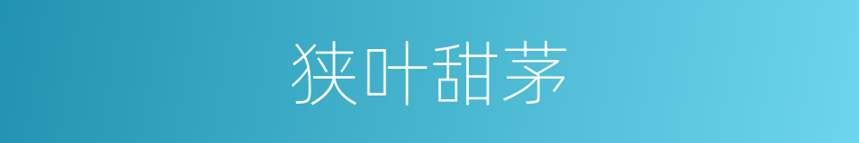 狭叶甜茅的同义词