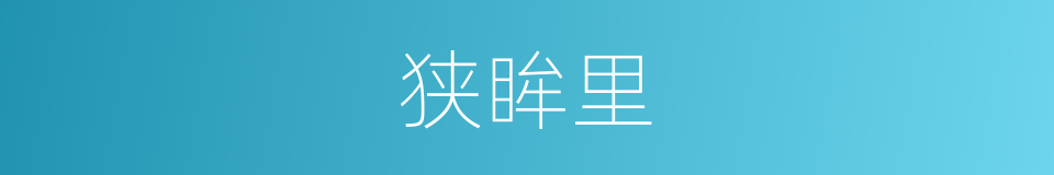 狭眸里的同义词