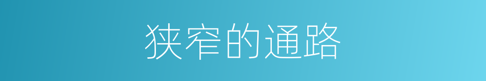 狭窄的通路的同义词