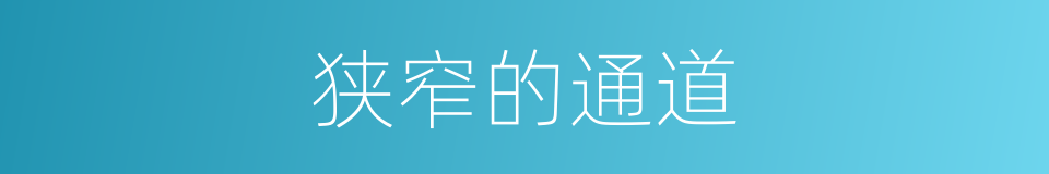 狭窄的通道的同义词