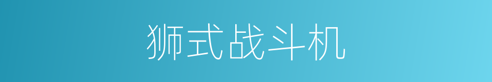 狮式战斗机的同义词