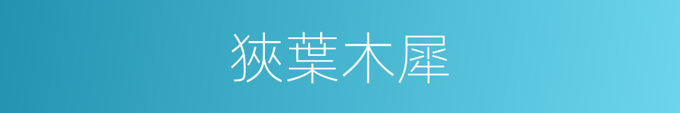 狹葉木犀的同義詞