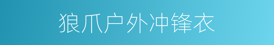 狼爪户外冲锋衣的同义词