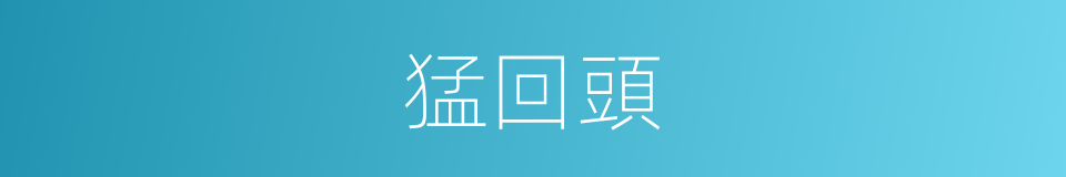 猛回頭的意思