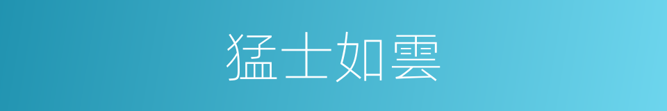 猛士如雲的同義詞